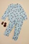 Pasta Patterned Fleece Girls' Pajama Set - 3