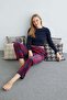 Plaid Patterned Velvet Pajama Bottoms