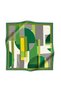 100% Twill Silk Geometric Patterned Khaki - Emerald Green Colored 90X90 Sewing Shape: Hand Sewing Scarf - 7