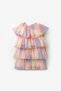 Orange Star Printed Layered Tulle Girls' Dress - Estela - 5
