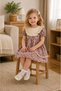 Girl's Floral Patterned Lace Detailed Short Sleeve Summer Dress (2-5 Years) - 3
