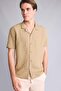 Ultra Soft Regular Fit Polo Collar Striped Modal Short Sleeve Beige Shirt I0071Ax26Sm - 5