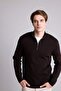 Standard Fit Regular Cut Mock Neck Half-Zip Basic Plain Knit Sweater A5184AX24AU
