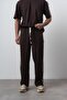 Men's Striped Detailed Baggy Sweatpants Brown