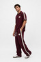 Men's Regular Fit Tracksuit Set with Stripe Detail, Burgundy