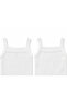 Baby Girl 2-Piece Crochet Bodysuit Set with Rope Straps, 100% Cotton, Openwork Rib and Plain Rib - 2