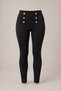 Black Gold Button Detail and Cross-Stitch High-Waisted Shaping Winter Knit Leggings - 7
