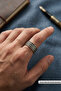 Viking Knitted Motif Maze Framed Special Design Masculine Adjustable Men's Ring - 2