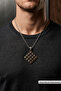 Square Pattern Handcrafted Stainless Steel Chain Men's Necklace - 2