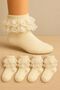 4 Pairs of Soft Lace Seamless Girls' Socks