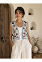 Studio Bohemian Embroidered Linen Women's Vest - Ethnic Embroidered Oversized Vest