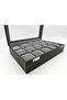 15-Compartment Faux Leather Velvet Interior Structure Black - 6