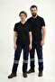 Black Polo Collar Short Sleeve Work T-Shirt Combed Cotton Fabric - 2