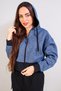 Crop Hooded Cardigan, Indigo (B20-501301) - 5