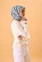 Thin Cotton Soft Scarf Water Green-Sky Blue Patterned Non-Slip Textured Tok Duruşlu 90X90 - 5