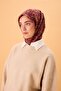 Thin Cotton Soft Scarf Tile-Burgundy Patterned Non-Slip Textured Tok Duruşlu 90X90 - 4
