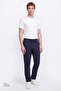 Men's Navy Blue Non-Iron Non-Marking Tie-Waist Jogger Pants Slim Fit - 8