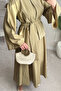 Ensade Polyester Fabric Spanish Sleeve Blouse & Elastic Waist Skirt Hijab Green Set - 3