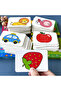 Fruit 32 Pcs Enlightenment Card Matching Puzzle Early Education Cartoon Pattern Cognitive Boys and G