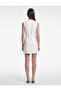 Pocketed Metal Buttoned Belted Sleeveless Double Breasted Collar Mini Jacket Dress - 4
