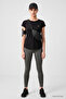 Black Back Window Short Sleeve Standard Fit O Neck Women's T-Shirt - 97101 - 4