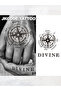 وشم عشبي بتصميم بحري بأسلوب رائع - نص إنجليزي: DEVINE - بوصلة تحب الهواء الطلق - 8