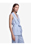 Wide Collar Sleeveless Belted Vest - 2