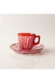 Crystal Decor Colorful Double Coffee Set, Tea Cup Set - 2