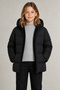 Girl's Black Fleece Hooded Waterproof Wind Resistant Pocket Puffer Winter Coat - 2