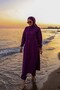 Long Hijab Swimsuit Set of 3 Plum - 2