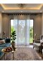 Linen Look Embroidered Panel Curtain Beige