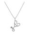 Heart and Stethoscope Figured Necklace – Zamak Plated Unisex Medical Themed Accessory with 60 cm Chain - 2