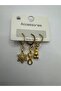 3-Piece Women's Earring Set with Gold Color Snowflake, Infinity and Teddy Bear Figures – Elegant and Stylish