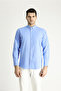 Long Sleeve Relax Fit Comfortable Cut Linen Look Cotton Shirt - 4
