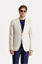 8 Drop Muscle Fit Long Athletic Cut Classic Patterned Linen Blend Jacket - 3