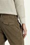 Regular Fit Standard Cut Lycra Pleated Velvet Trousers - 7