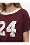 Cotton Printed Layered Off-Shoulder Short Sleeve T-Shirt - 4