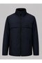 Men's Navy Blue Spring Season Water and Wind Resistant Coat Stand Collar Seasonal Zippered Sports Outdoor Jacket - 6