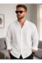 Men's Linen Look Summer Shirt – Iron-Free, Breathable, Comfortable Fit in Cotton Pieces