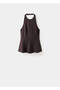 Halter Neck Peplum Blouse - 3