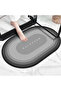Gray Oval Magic Water Absorbent Bath Mat Non-Slip Base Ablution Mat 3.5 Mm 40x60 - 3