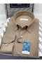Classic Long Sleeve Cotton Collared Buttoned Gift Boxed Easy-Iron Men's Shirt Fs-003897 - Brown - 5