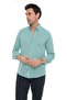 Slim Fit Long Sleeve Lapel Buttoned Breathable Linen Gift Boxed Men's Shirt Fs-004548 - Light Green - 3
