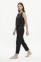 Black 34007 Crew Neck Zero Sleeve Pants Set