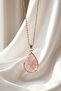 Epoxy Coated Natural Stone Pendant Amethyst Pink Quartz Aventurine - 2
