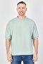 Men Crew Neck Short Sleeve Brand Logo T Shirt, Light Sage Green