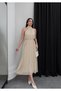 Polka Dot Halter Neck Long Chiffon Dress