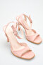 Pink Suede Women's Heeled Shoes Ankle Strap Thin Heeled Divas - 4