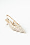 Vanessa Women's Knitted Detailed Open-Back Pointed Toe Heeled Shoes - 3