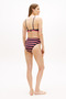 Uw Demi Women's Navy Blue Red Striped Bikini Top - 5